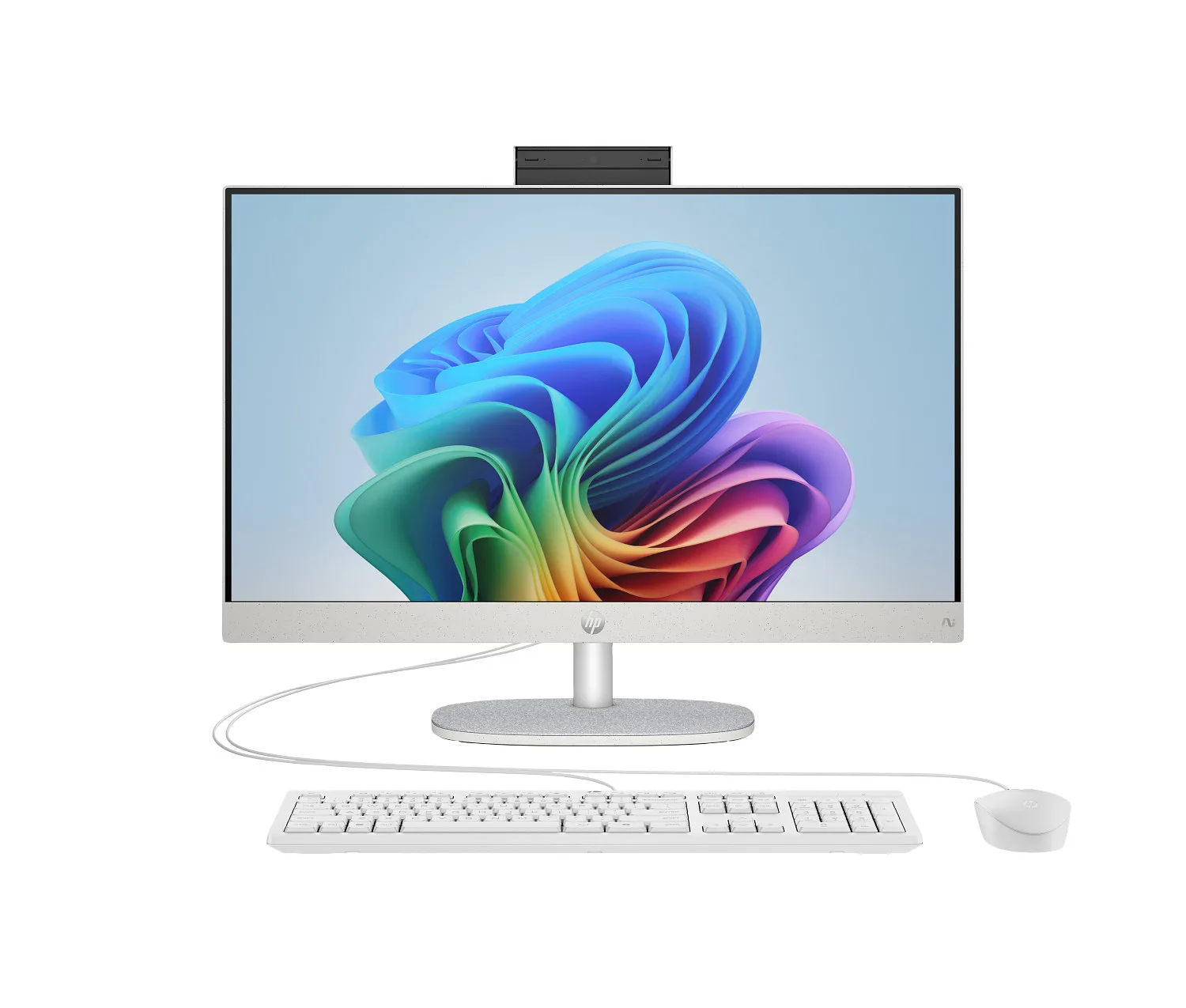 HP All-in-One 24-CR0009L – Intel Core i7-1355U, 16GB RAM, 512GB SSD, Intel Iris Xe Graphics, 23.8" FHD Display, DOS, Shell White – AV8LOPA#UUF