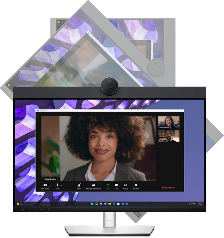 Dell P2424HEB 24-Inch Pro Video Conferencing Monitor – Full HD IPS, USB-C Hub, Built-in FHD Webcam, Dual Microphones & Speakers, RJ45 Ethernet, 100Hz – Certified for Microsoft Teams