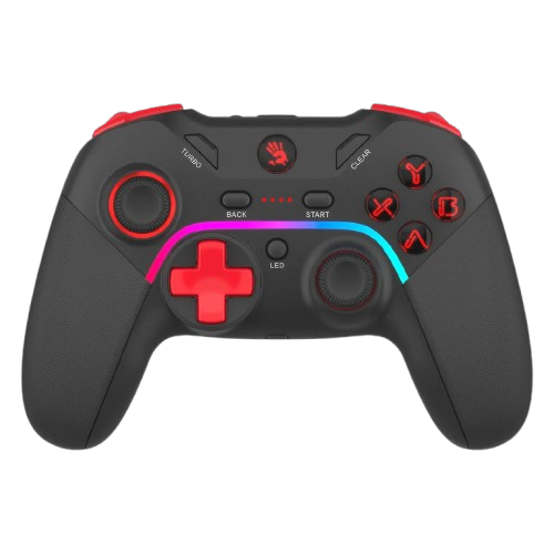 A4Tech Bloody GPW70 Wireless RGB Gaming Controller – Dual‑Mode 2,4 GHz & USB, 600 mAh, Vibration, ML/MR Macros – PC PS3 Switch Android