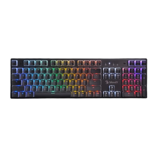 A4Tech Bloody S510R Mechanical RGB Gaming Keyboard, BLMS Red Switch, Pudding Keycaps, 1 ms Response, 1000 Hz, Macro, USB Wired