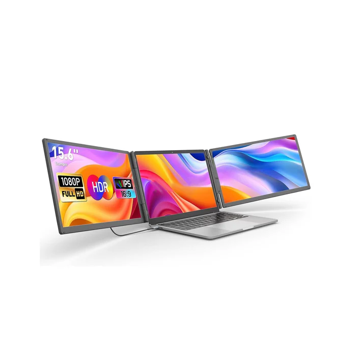 V2COM S5 Pro 2x15.6" Portable Laptop Monitor Extender, Dual-Screen, 180° Rotation, Detachable 10,000mAh Battery, Plug-and-Play Windows/Mac/Android/PS5 | V2COM S5 Pro