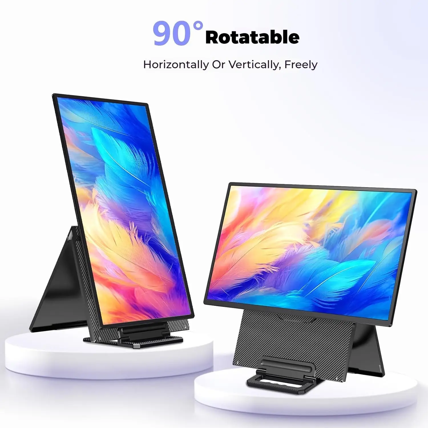 V2COM D1 UHD 23.8″ 4K Portable Monitor, IPS Display, 3840×2160 Resolution, 60Hz, USB-C & HDMI, HDR, Built-in Speakers, Slim Aluminum Design