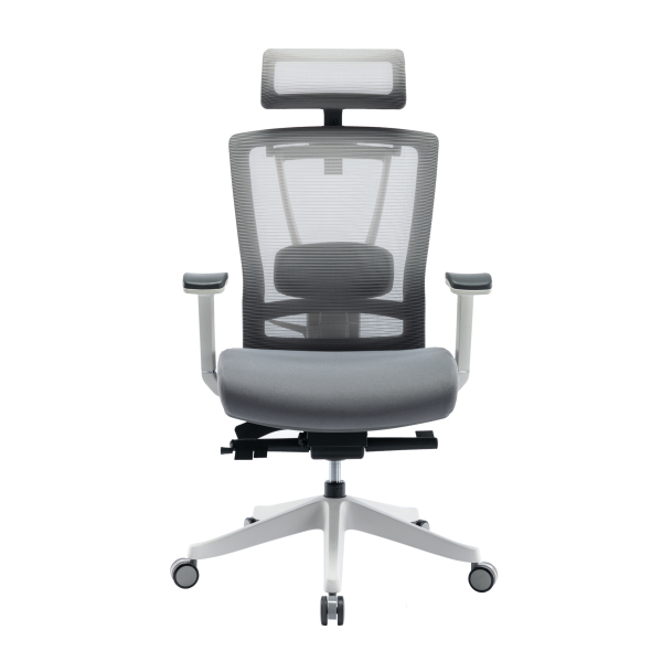 Navodesk Halo Chair, Adjustable Height, Responsive Lumbar Support, Adjustable Armrest, Headrest, Backrest, Seat Tilt, Light Grey Office Chair