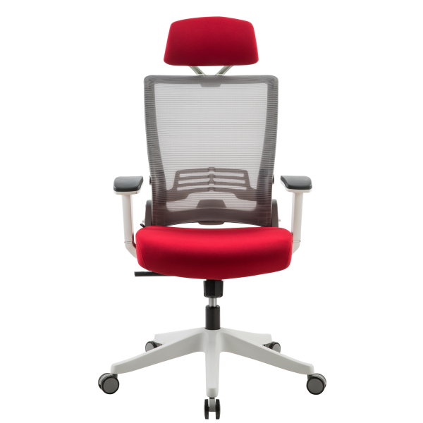 Navodesk Kiko Ergonomic Office Chair, Adjustable Lumbar Support, Removable Headrest, Modern Red Design, Comfortable and Stylish, Office Furniture