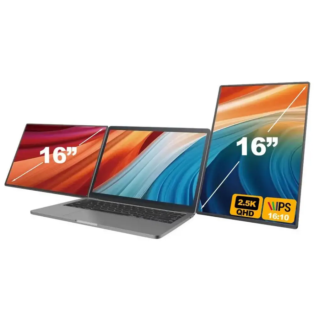 V2COM S7 Pro 16" 2K QHD Portable Monitor, 2560×1600 IPS, 100% sRGB, USB-C & Mini HDMI, Dual Speakers, Ultra-Slim Detachable Design, Narrow Bezels |S7 Pro