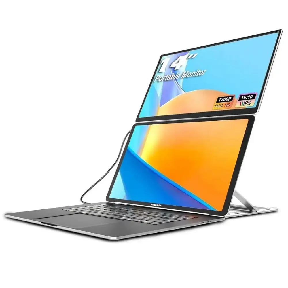 V2COM Z1 14″ IPS Full HD Dual Laptop Screen Extender, Portable 15.6″ Display, USB Powered, Thin & Lightweight, Windows & Mac Compatible