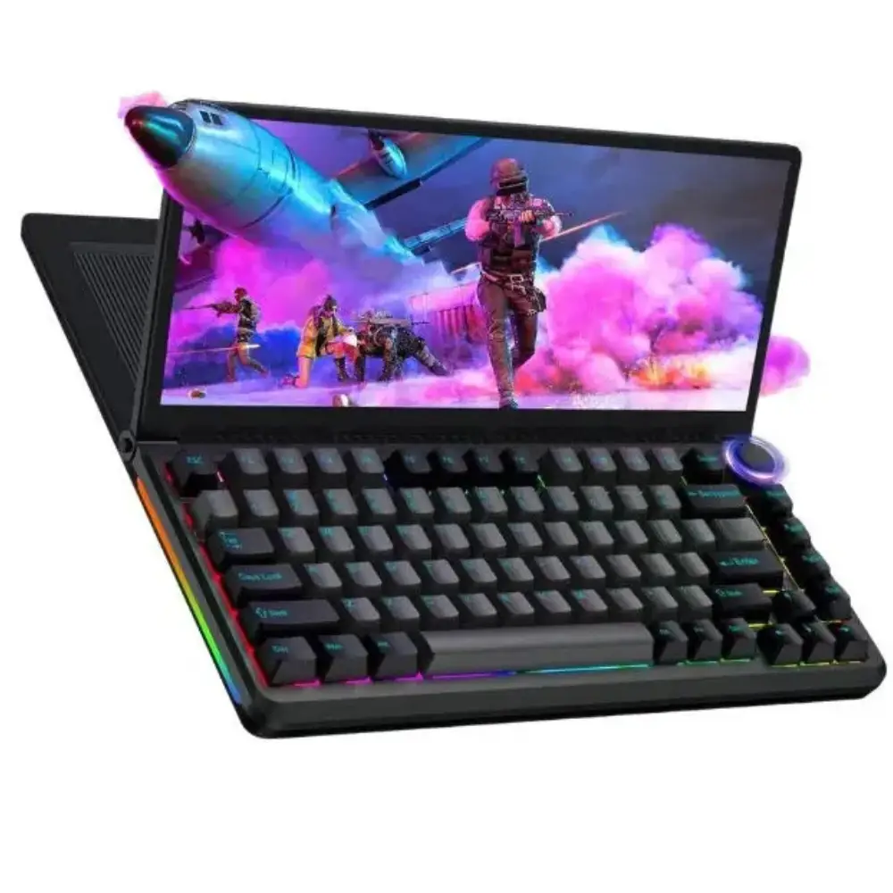 V2COM K3 13" Foldable Touchscreen Mechanical Keyboard Monitor, 10-Point Touch, RGB 82-Key, N-Key, M.2 SSD Slot, Plug-and-Play, Windows/Mac | V2COM K3