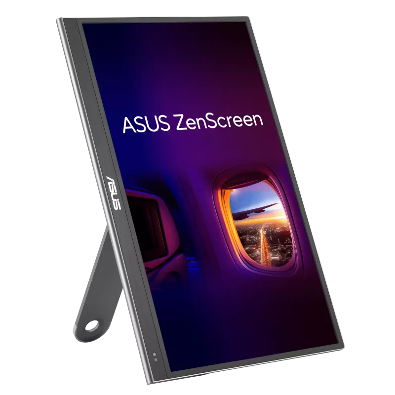 ASUS ZenScreen OLED MQ16AHE portable monitor – 16 inch (15.6 inch viewable) FHD (1920 x 1080), OLED, 100% DCI-P3, 1 ms Response Time, HDR-10, USB Type-C, Mini HDMI , Proximity Sensor, 360° kickstand, Flicker Free, Low Blue Light