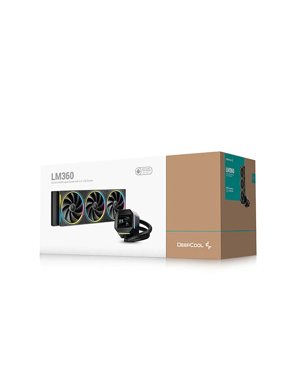 DeepCool LM360 Liquid Cooler – 2.4" IPS Display with MP4 Playback | Enhanced Pump, Efficient & Quiet Cooling