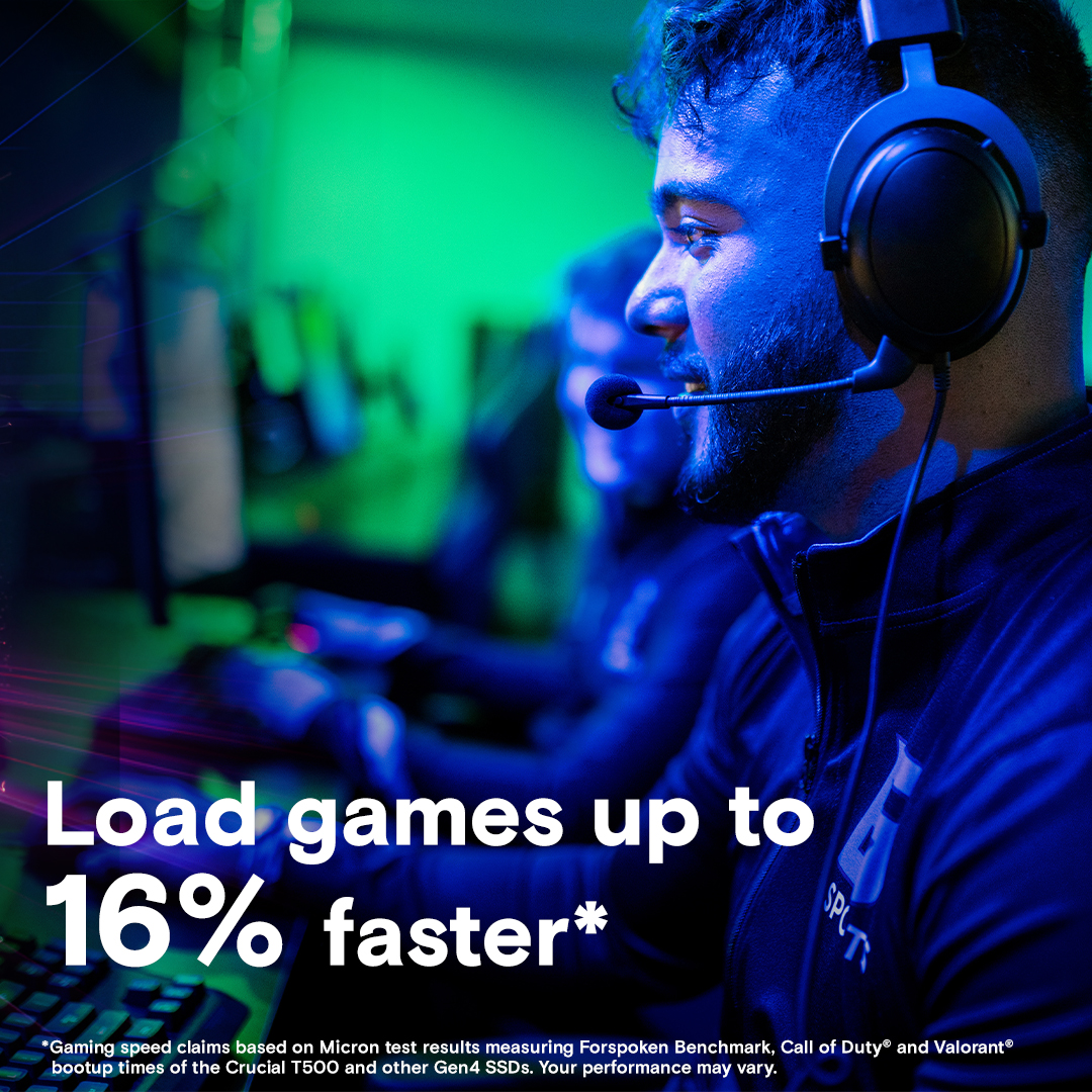 Crucial T500 2TB PCIe Gen4 NVMe M.2 SSD, Up to 7400 - 7000MB/s Sequential Reads/Writes, 1200TB TBW, Load games 16% faster, With Microsoft DirectStorage | CT2000T500SSD8