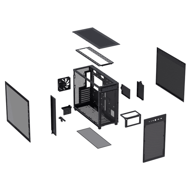 ASUS Prime AP303 - Tempered Glass Panel Compact 44-liter ATX Black Gaming Case, Graphics cards up to 360mm, 360mm radiators, ATX PSUs, Front Panel USB Type-C Support | 90DC00V0-B39010