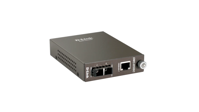 D-Link DMC-810SSC 10/100/1000 Base-T Gigabit Twisted-Pair to 1000 Base-LX Media Converter, 1310nm Single-Mode Fiber