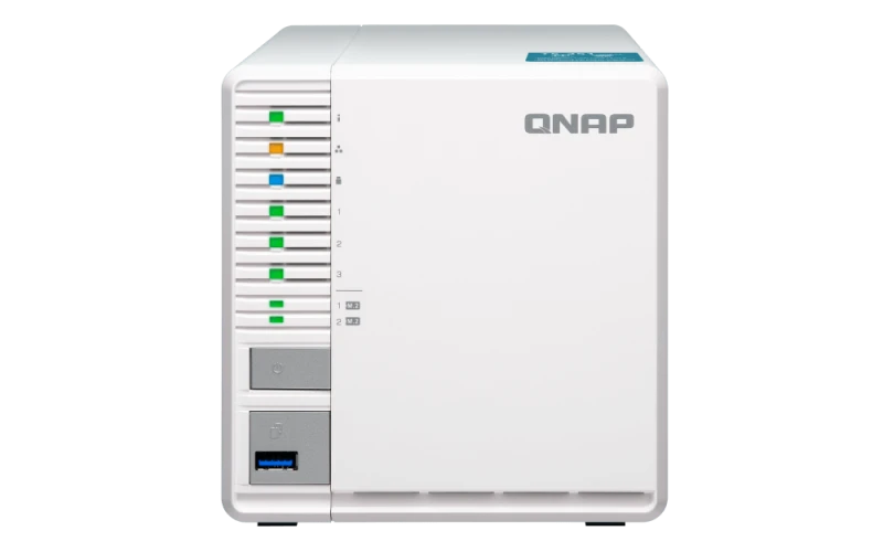 Qnap TS-351-4G, 3Bay NAS - Intel Celeron J1800 2-core/2 CPU, 4 GB DDR3 Memory, 3 x 3.5-inch SATA 6Gb/s, 3Gb/s, 2 PCIe Slot, USB 3.2 Gen 1 Port, 65W PSU
