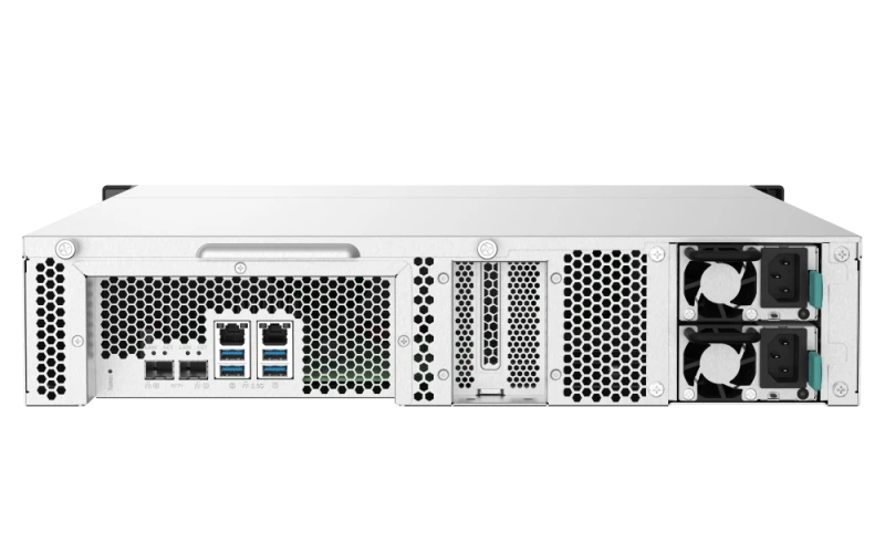 QNAP 12 Bay 2U Rackmount NAS - Ethernet LAN, 4GB UDIMM DDR4 Memory, 16GB RAM, 2x10GbE SFP+, 2.5 - 3.5" Drive, Black | TS-1232PXU-RP-4G