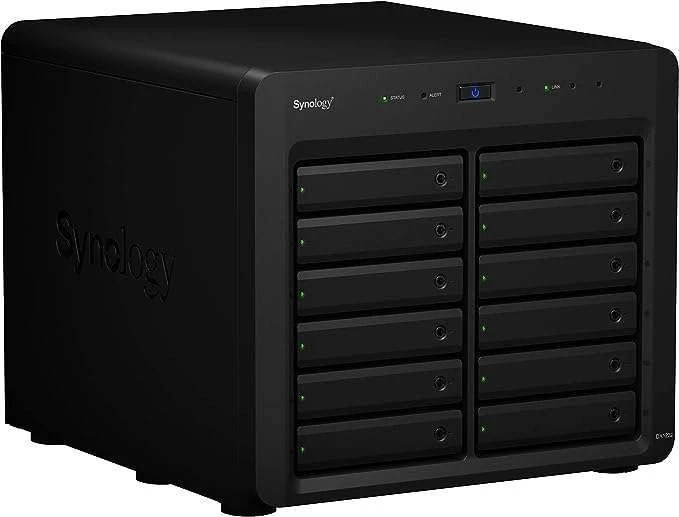 Synology DX1222 12-Bay Expansion Unit – 12 x 3.5"/2.5" SATA Drive Bays, 1 x Mini-SAS HD Port, Seamless Storage Expansion for DS3622xs+ & DS2422+, Black