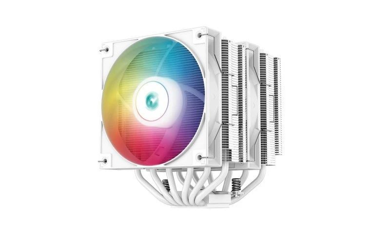 DeepCool AG620 WH ARGB Dual‑Tower CPU Air Cooler, 6×6 mm Heatpipes, 2×120 mm PWM Fans (300–1850 RPM, 67.88 CFM), White