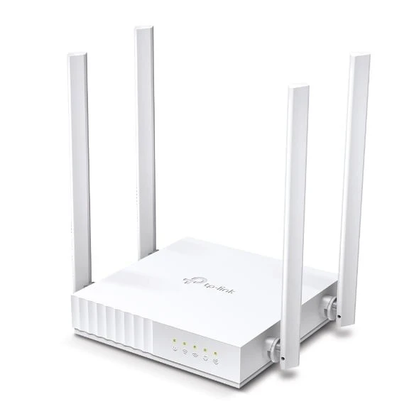 TP‑Link Archer C24 AC750 Dual‑Band Wi‑Fi Router – 4× 10/100 LAN, 1× WAN, 4 Antennas, MU‑MIMO, Guest Network, IPv6, Compact Design