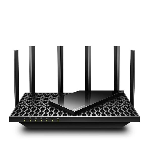 TP‑Link Archer AXE75 AXE5400 Tri‑Band Wi‑Fi 6E Router – Tri‑Band 574/2402/2402 Mbps, MU‑MIMO, 6× Antennas, 1× USB 3.0, WPA3, Beamforming