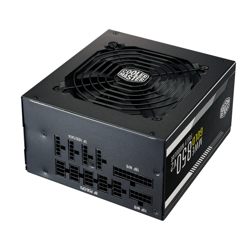 Cooler Master MWE Gold 850 V2 Power Supply, 850W 80 Plus Gold, Full Modular, ATX PSU, Silent 120mm Fan, High-Efficiency, Black