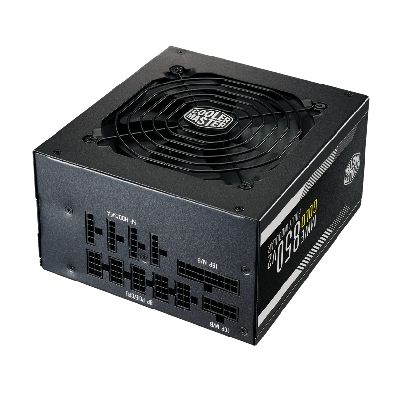Cooler Master MWE Gold 850 V2 Power Supply, 850W 80 Plus Gold, Full Modular, ATX PSU, Silent 120mm Fan, High-Efficiency, Black