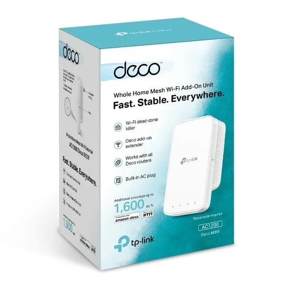TP-Link Deco M3W AC1200 Whole Home Mesh WiFi Add-On Unit, Dual-Band, Up to 1200Mbps, Easy Setup, Seamless Coverage, Smart Home, Compatible with Deco System