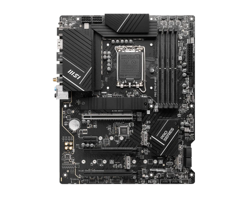 MSI PRO Z790-P WIFI ATX Motherboard – LGA 1700, Intel Z790 Chipset, 4× DDR5 Slots up to 192GB, 4× M.2 NVMe, Wi-Fi 6E, PCIe 5.0, 2.5Gb LAN