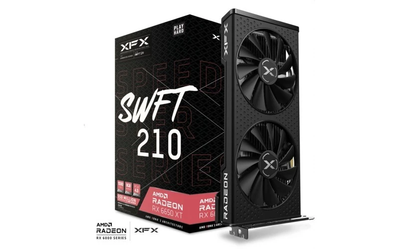 XFX Speedster SWFT 210 Radeon RX 6650 XT Graphics Card, 8GB GDDR6, 2048 Stream Cores, 128-bit, 2635 MHz Boost Clock, AMD RDNA 2 | RX-665X8DFDY