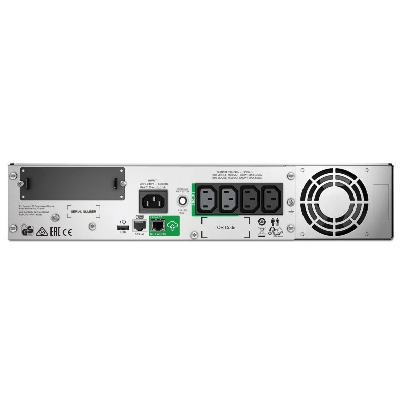 APC Smart-UPS SMT1000RMI2UC – 1000VA Rackmount UPS, 700W, 2U, Line-Interactive, LCD, AVR, 4x IEC C13, SmartConnect, 230V