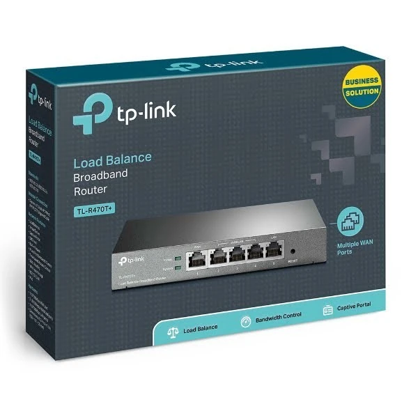 TP-Link TL-R470T+ Load Balance Broadband Router, 4 Ports, Dual WAN, QoS, High-Speed Internet, Efficient Traffic Distribution, Reliable Network Management