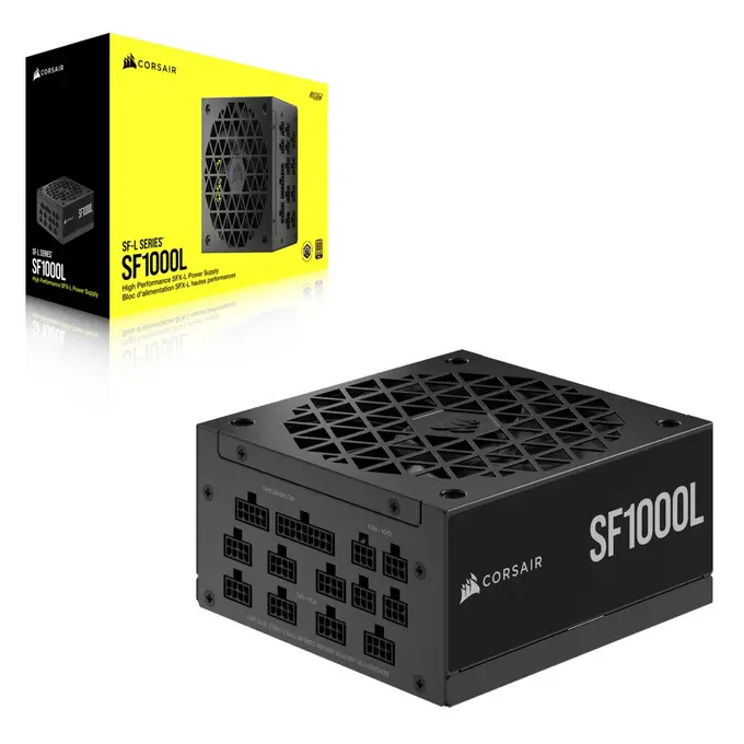 Corsair SF1000L SF-L Series 1000W SFX Power Supply, Fully Modular, 80 PLUS Gold, Low-Noise Fan, Compact Form Factor – CP-9020246-UK