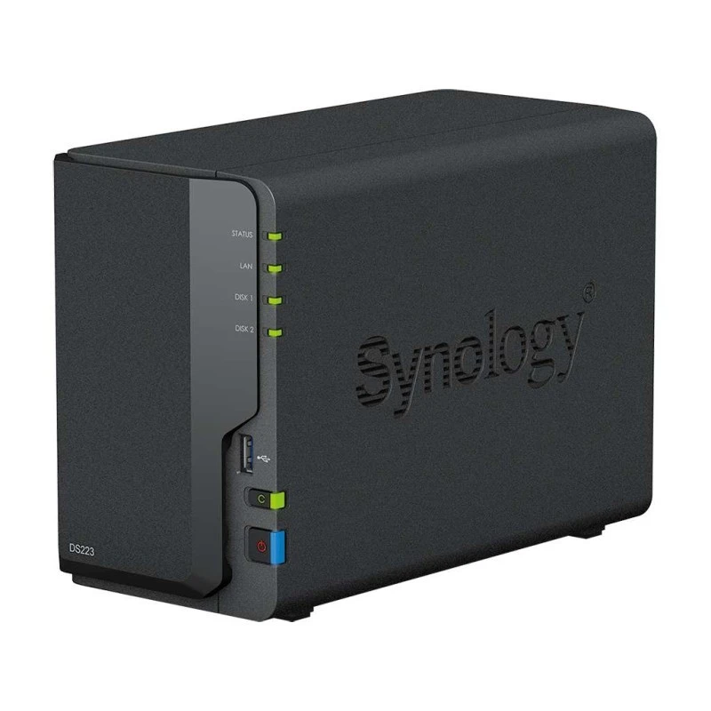Synology DS223 2-Bay NAS, Quad-Core 1.7GHz, 2GB RAM, USB 3.2, Gigabit LAN
