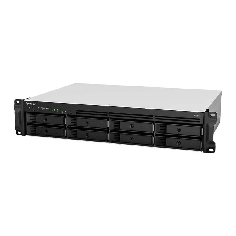 Synology RackStation RS1221+ 8-Bay NAS Enclosure - 4GB of DDR4 ECC RAM, 1 x PCIe Gen 3.0 x8 Slot, 2 x USB 3.0 Type-A | RS1221+