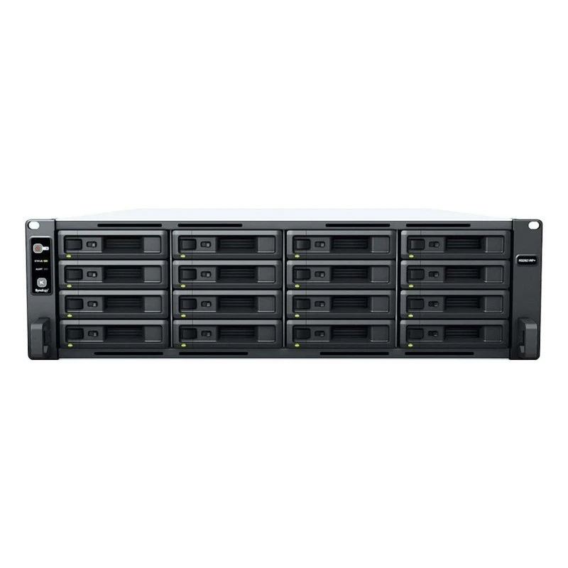 Synology RackStation RS2821RP+ 3U 16-Bay Rackmount NAS - AMD Ryzen V1500B CPU, 4GB DDR4 ECC Memory, 16 Drive Bays, 4x Gigabit Ethernet Ports, 2200 MB/s Read Speed, 1164 MB/s Write Speed, PCIe 3.0 | RS2821RP+