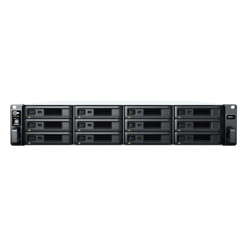 Synology RackStation RS2421+ 12-Bay Diskless Network Attached Storage - 4 core 2.2 GHz Frequency, Rackmount 2U, 4 x Gigabit Ethernet Ports, Up to 1154 MB/s Sequential Write Speed | RS2421+