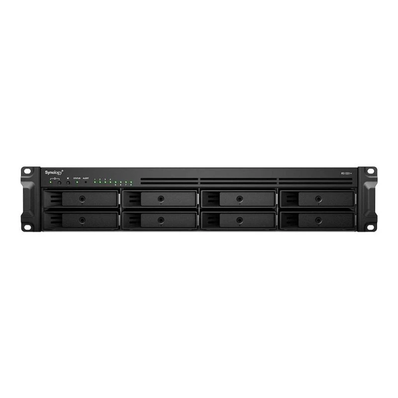 Synology RackStation RS1221+ 8-Bay NAS Enclosure - 4GB of DDR4 ECC RAM, 1 x PCIe Gen 3.0 x8 Slot, 2 x USB 3.0 Type-A | RS1221+