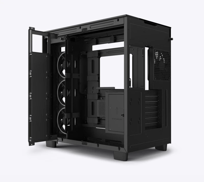 NZXT H9 Elite Dual-Chamber Mid-Tower PC Case, Black, Tempered Glass, High Airflow, RGB Lighting, Cable Management, Liquid Cooling Support