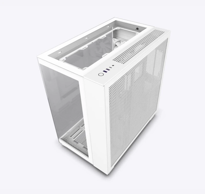 NZXT H9 Elite Dual-Chamber Mid-Tower PC Case, Tempered Glass, Black, High Airflow, Cable Management, Liquid Cooling Support, RGB Lighting