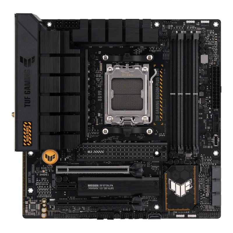 ASUS TUF GAMING B650M-PLUS WIFI AM5 Micro-ATX Motherboard, DDR5 192GB, PCIe 5.0, 2x M.2, 4x SATA, Wi-Fi 6, HDMI, DP, USB 3.2