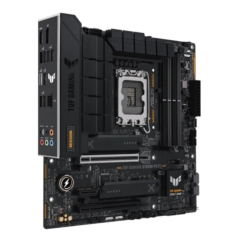 ASUS TUF GAMING B760M-PLUS Motherboard, Intel LGA1700, DDR5, PCIe 5.0, USB 3.2 Gen1/Gen2, Bluetooth, Micro-ATX, B760 Chipset, 90MB1ES0-M0EAY0