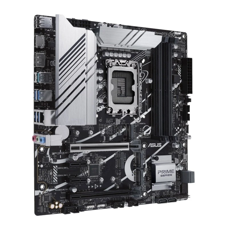 Asus PRIME Z790M-PLUS Motherboard, Intel LGA1700 Socket, 4 x DDR5 DIMM up to 192GB, PCIe 5.0, M.2, USB 3.2 Gen 2, Intel Z790 Chipset, Micro-ATX