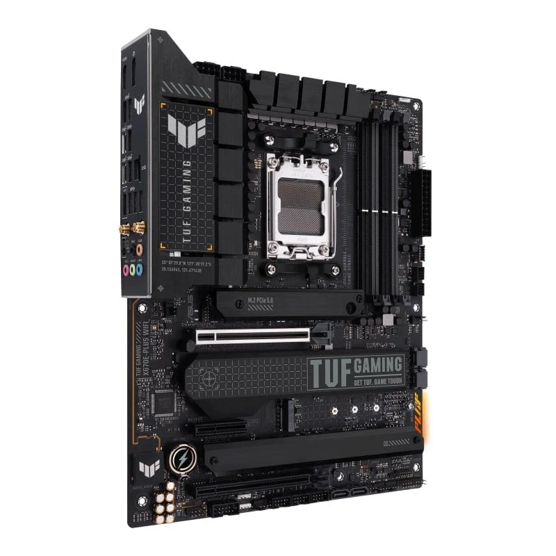 ASUS TUF GAMING X670E-PLUS WIFI Motherboard, AMD X670E Chipset, AM5 Socket, DDR5 128GB, PCIe 5.0, 4x M.2, Wi-Fi 6E, 10Gb Ethernet, HDMI, DP