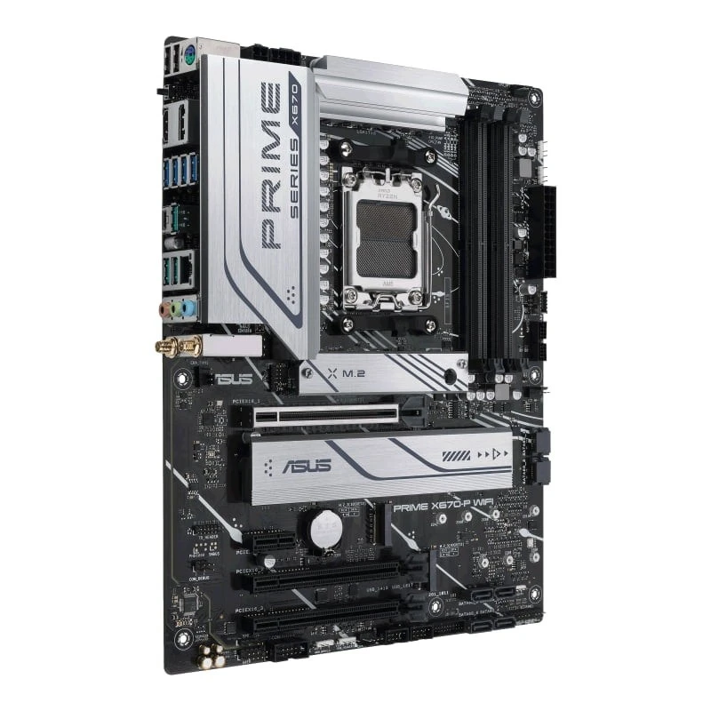 ASUS PRIME X670-P WIFI Motherboard, AMD X670 Chipset, AM5 Socket, ATX, DDR5 up to 128GB, PCIe 5.0, 4x M.2, HDMI, DP, USB 3.2, Wi-Fi 6| 90MB1BV0-M0EAY0